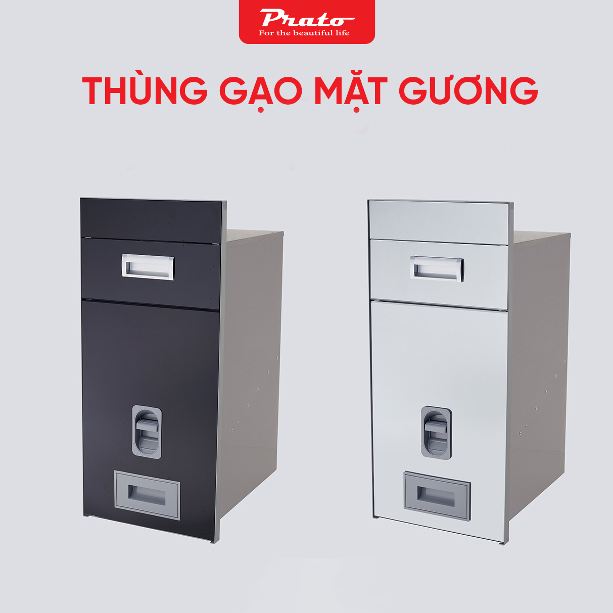 Thùng gạo mặt gương Prato PT-TG300